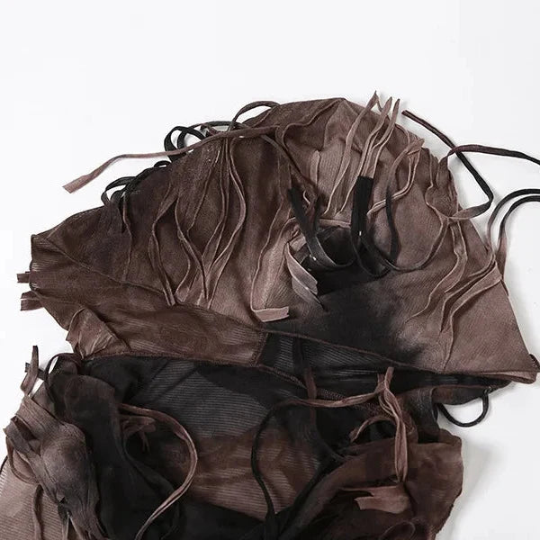 Distressed Sheer Maxi Dress