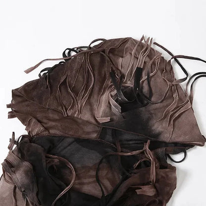 Distressed Sheer Maxi Dress