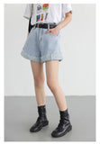Distressed Slit Denim Shorts