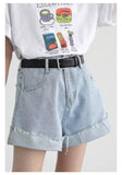 Distressed Slit Denim Shorts