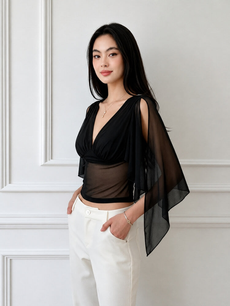 Draped Sleeve Blouse
