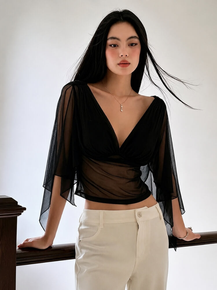 Draped Sleeve Blouse