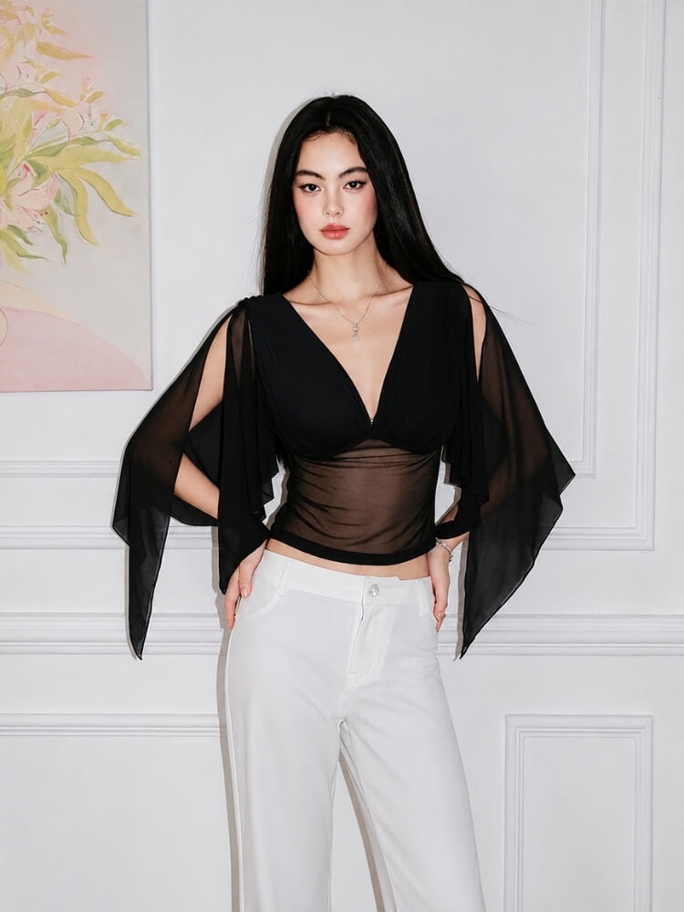 Draped Sleeve Blouse