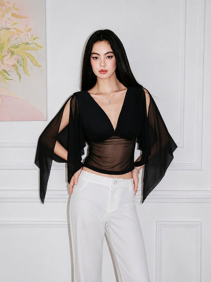Draped Sleeve Blouse