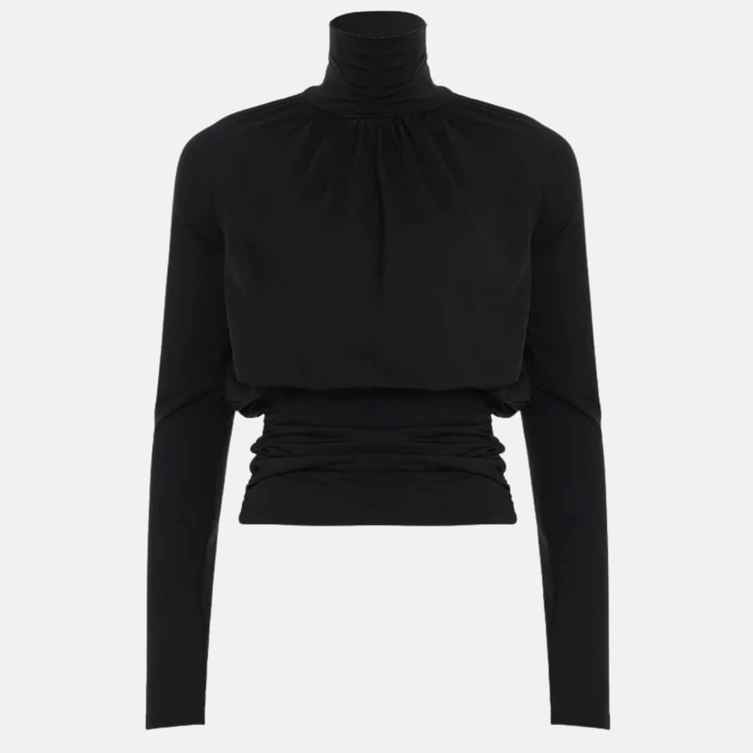 Draped Turtleneck Top