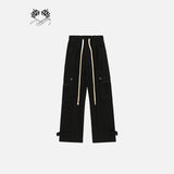 Drawstring Solid Cargo Pants