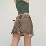 Distressed Patchwork Mini Skirt
