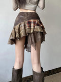 Boho Chic Fairy Grunge Patchwork Mini Skirt for Trendy Style