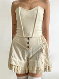 Fairycore Lace-Up Ruffled Shorts
