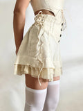 Fairycore Lace-Up Ruffled Shorts