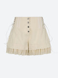Fairycore Lace-Up Ruffled Shorts