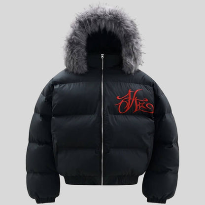 Faux Fur Hooded Puffer Jacket