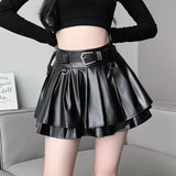 Premium Faux Leather Mini Skort for Chic Style and Comfort