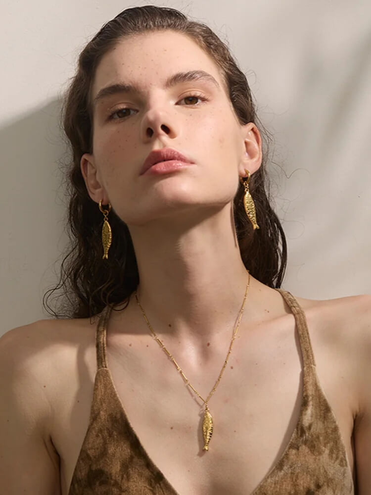 Fish Necklace & Earrings Set