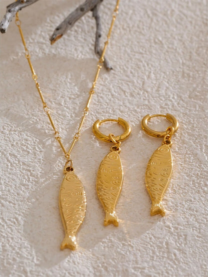 Fish Necklace & Earrings Set