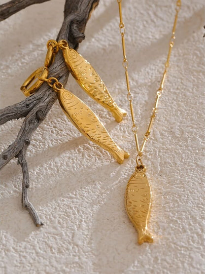 Fish Necklace & Earrings Set