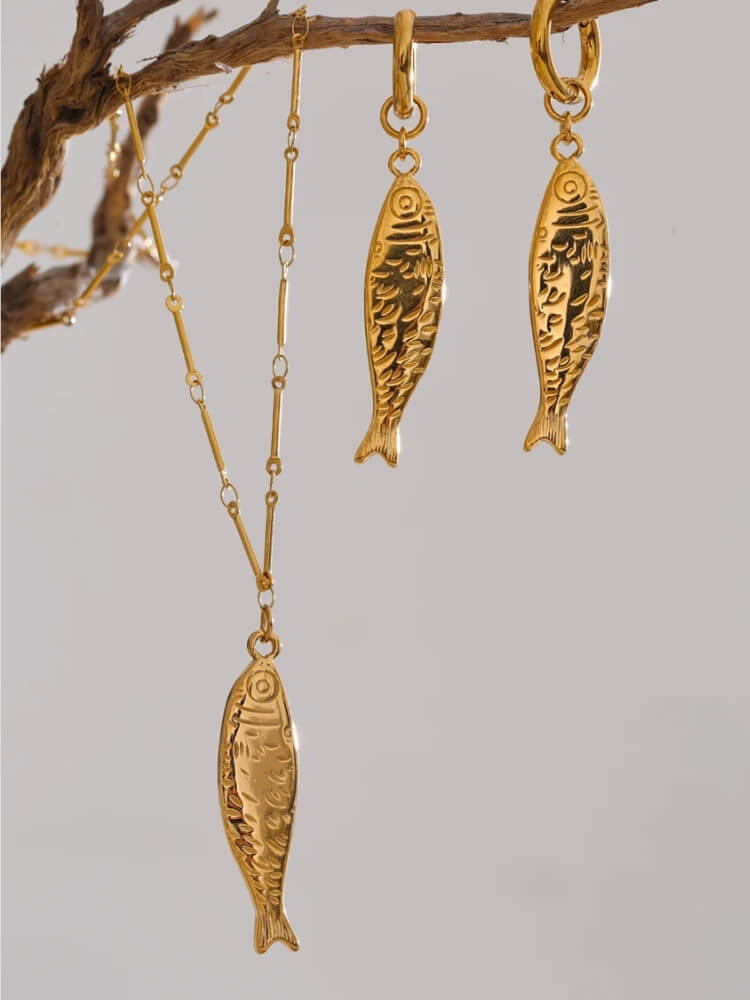 Fish Necklace & Earrings Set