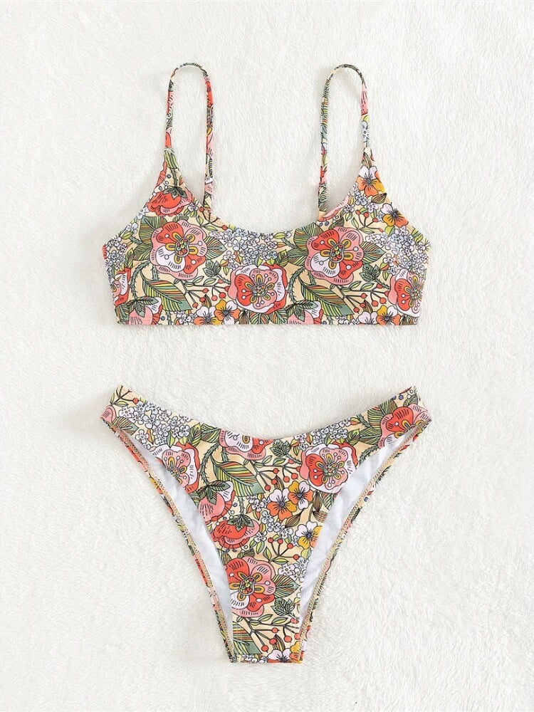 Floral Bralette Bikini Set