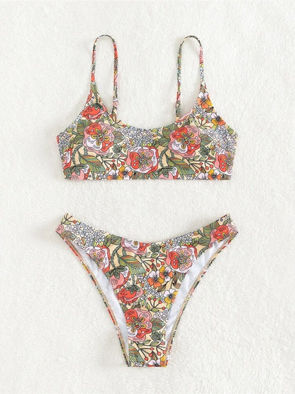 Floral Bralette Bikini Set