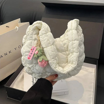 Floral Charm Puffer Bag