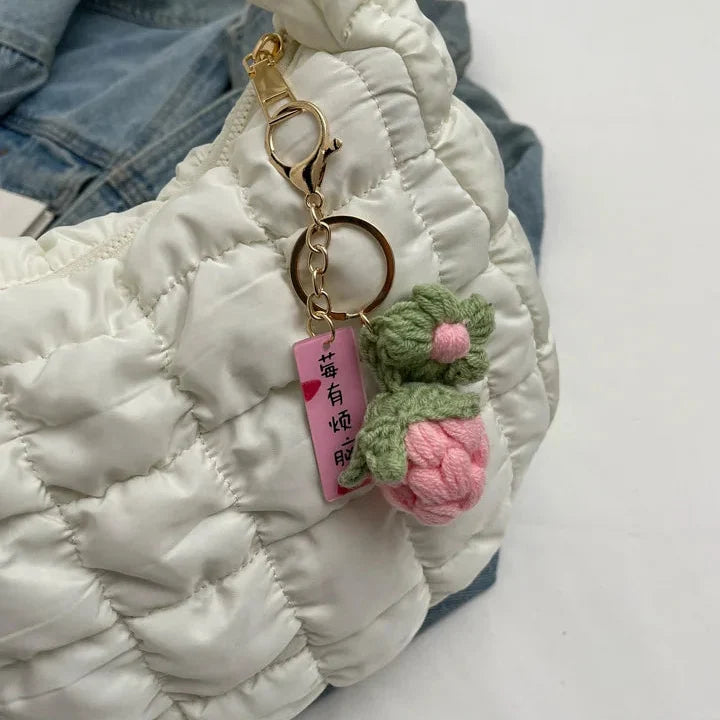 Floral Charm Puffer Bag