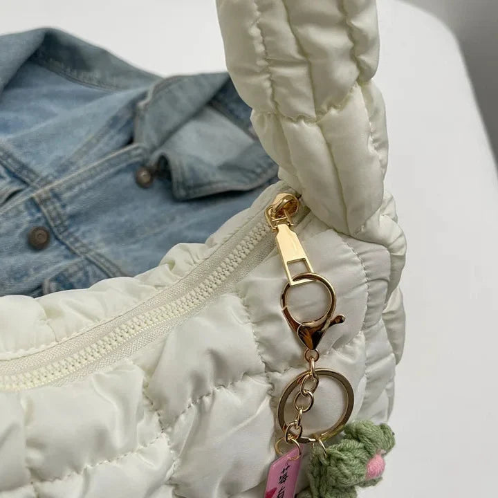 Floral Charm Puffer Bag