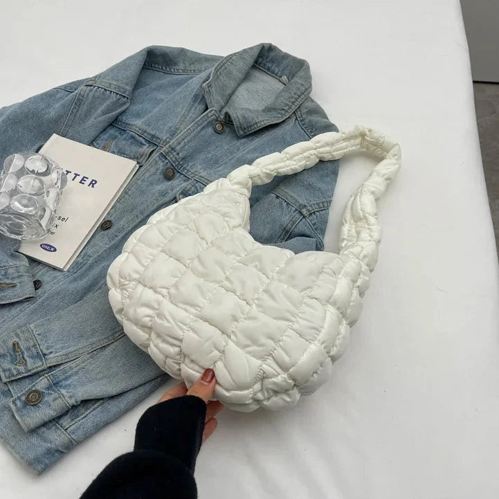 Floral Charm Puffer Bag