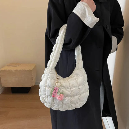 Floral Charm Puffer Bag