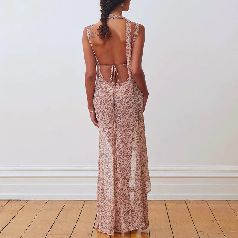 Floral High Slit Maxi Dress