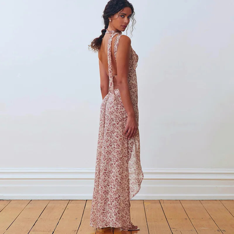 Floral High Slit Maxi Dress
