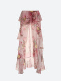 Floral Ruffled Mullet Skirt