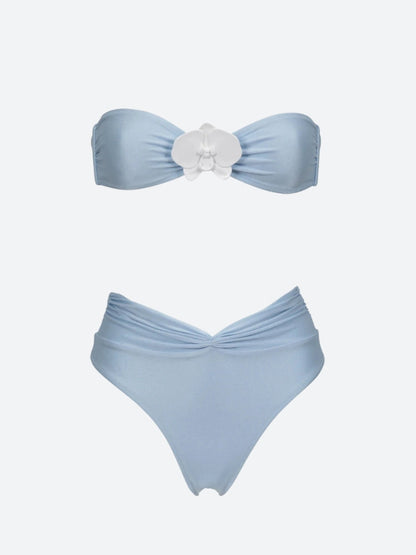 Floral Strapless Bikini Set