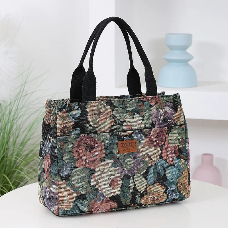 Floral Tapestry Tote Bag