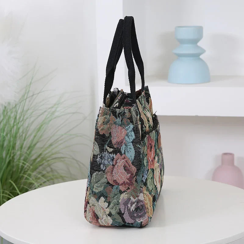 Floral Tapestry Tote Bag