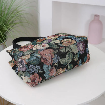 Floral Tapestry Tote Bag