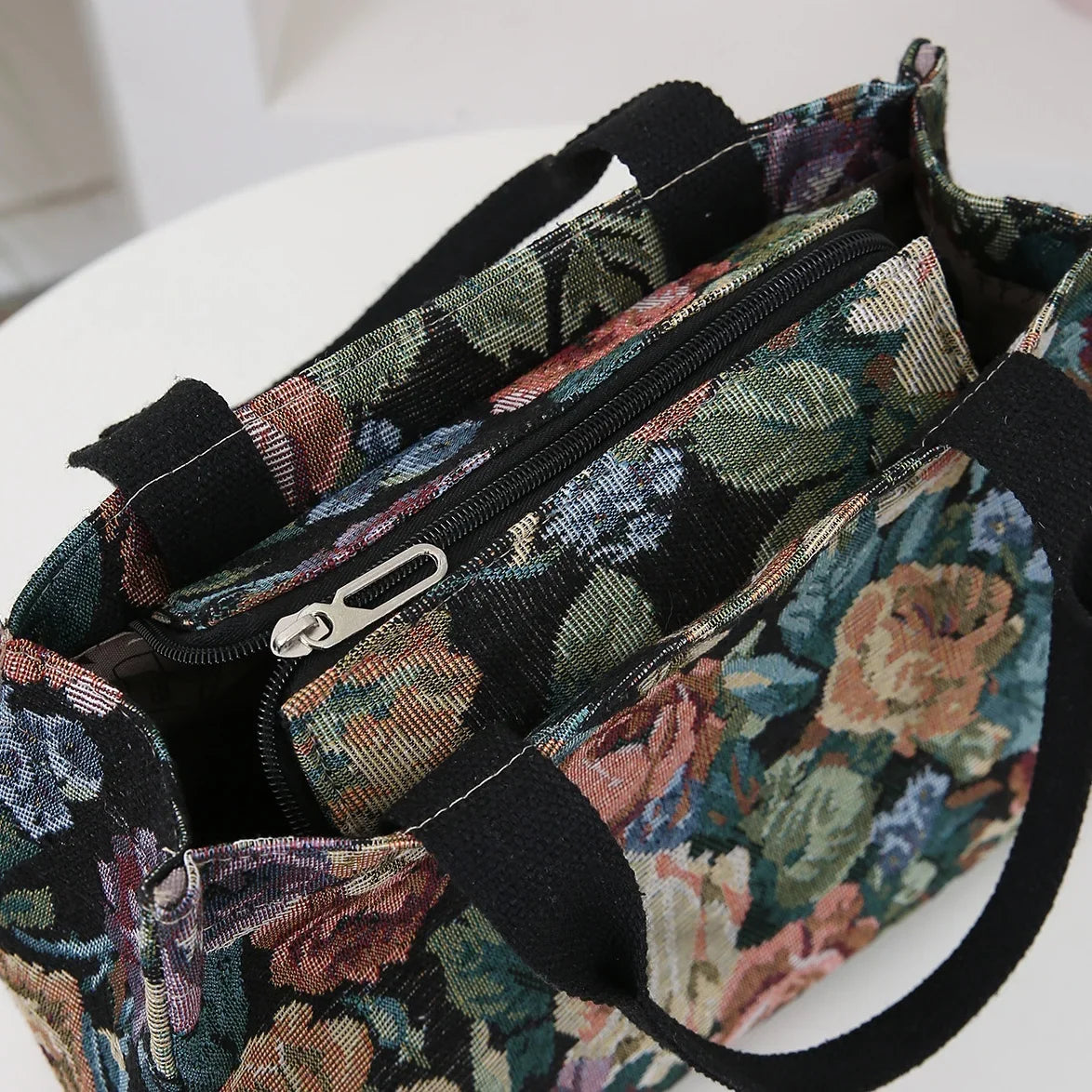 Floral Tapestry Tote Bag