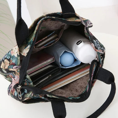 Floral Tapestry Tote Bag