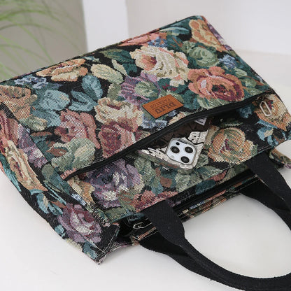 Floral Tapestry Tote Bag
