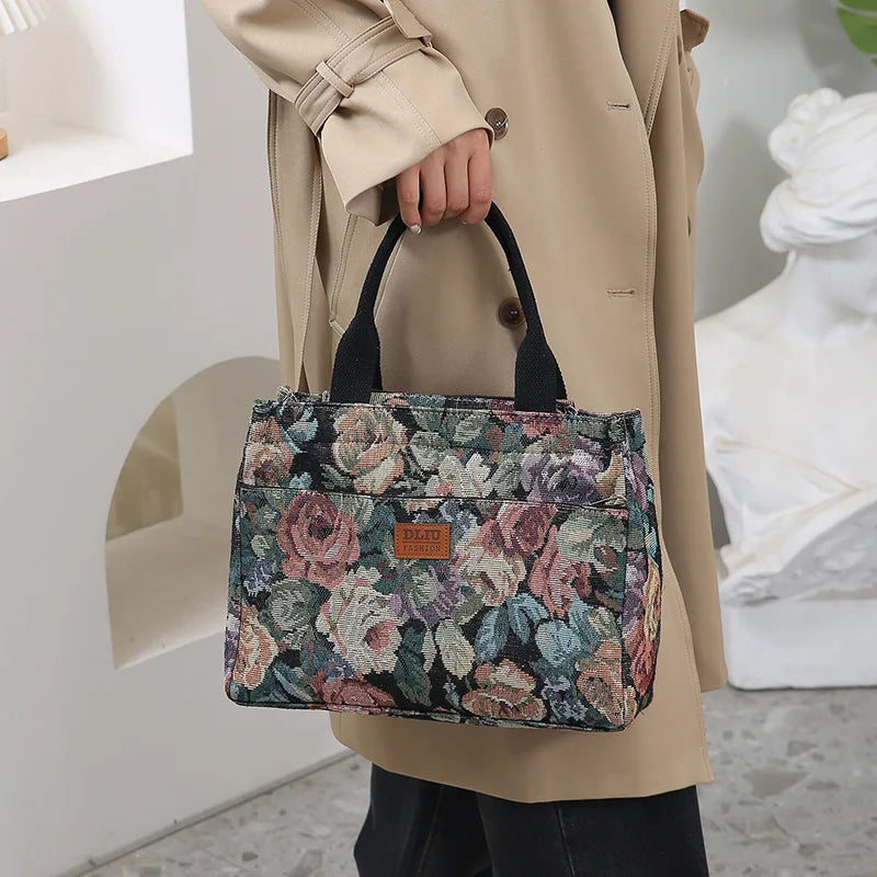 Floral Tapestry Tote Bag