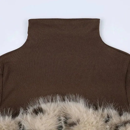 Fluffy Leopard Top