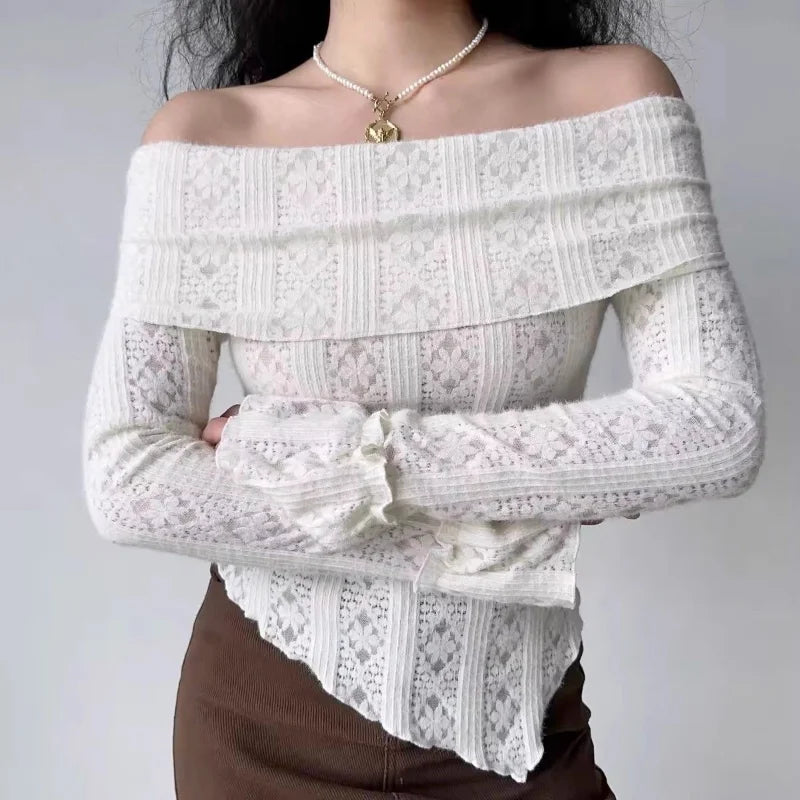 Fold-Over Lace Top