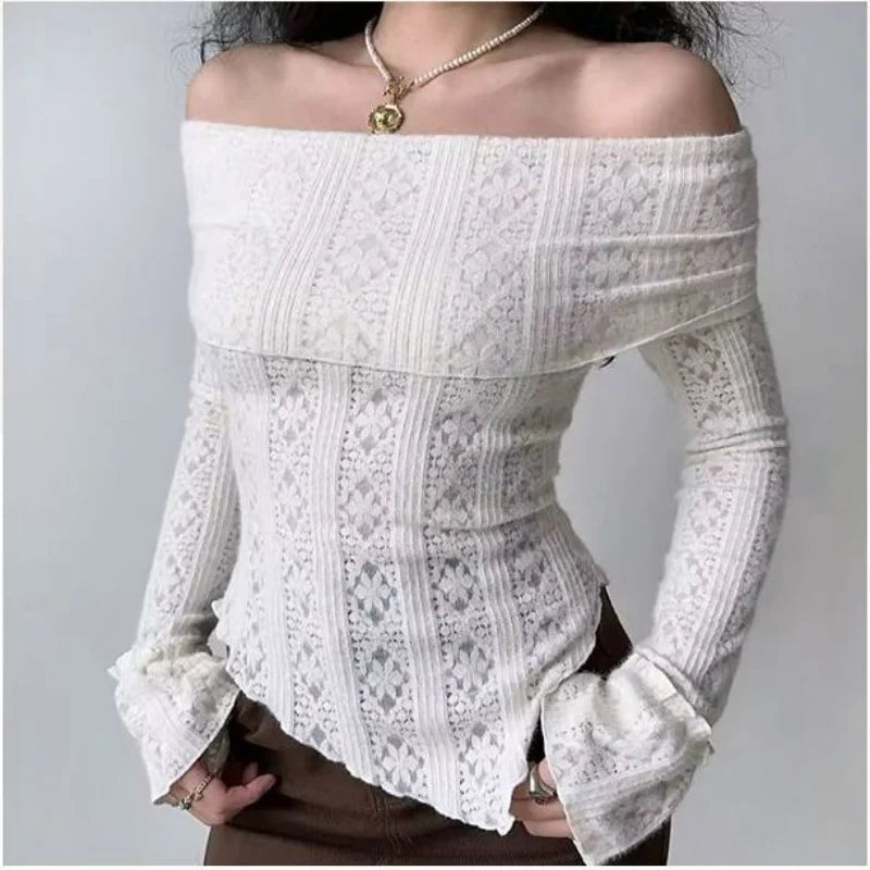 Fold-Over Lace Top
