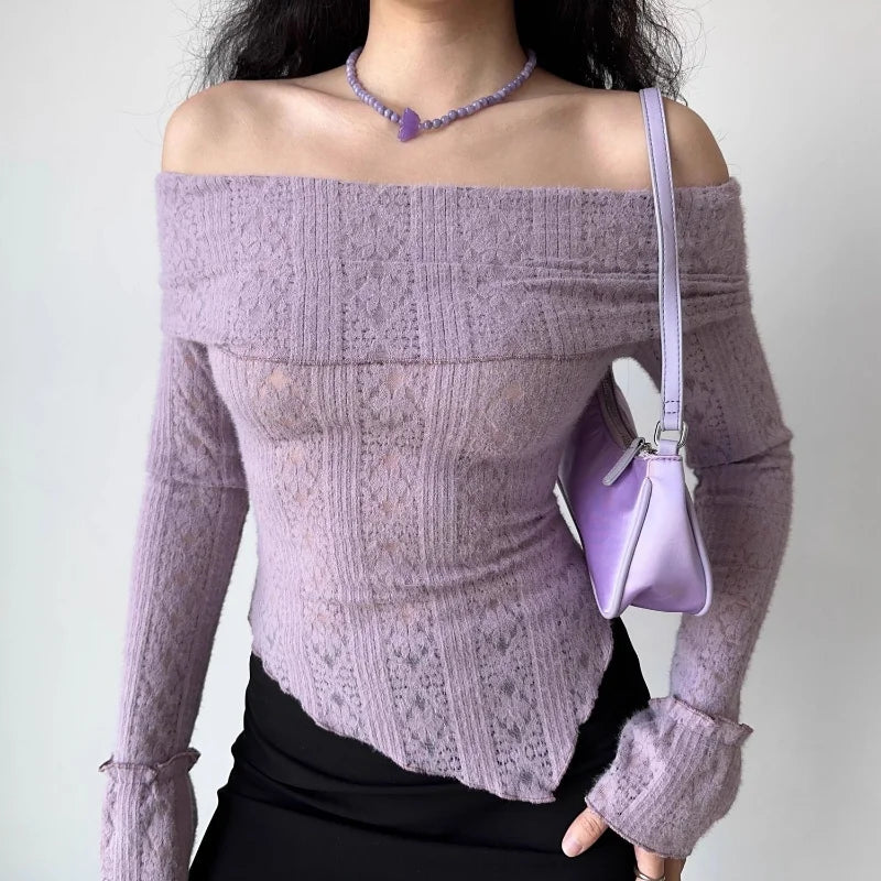 Fold-Over Lace Top