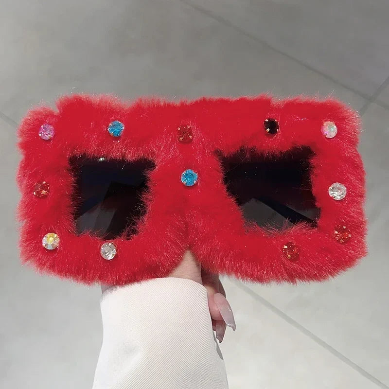 Furry Square Sunglasses
