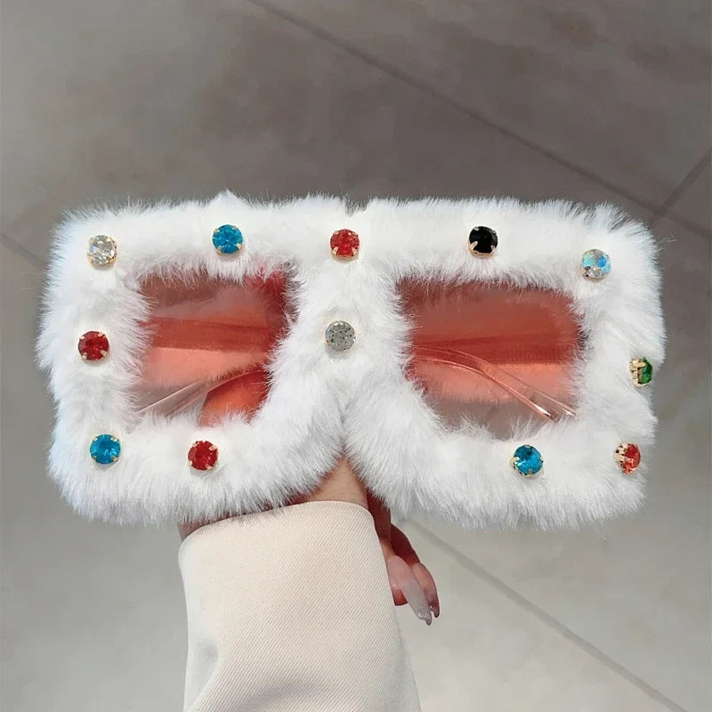 Furry Square Sunglasses