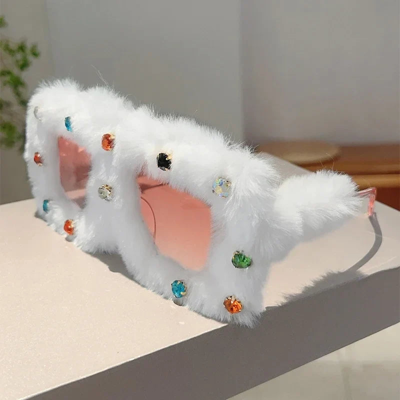 Furry Square Sunglasses