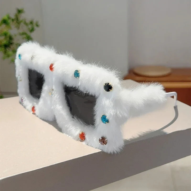 Furry Square Sunglasses