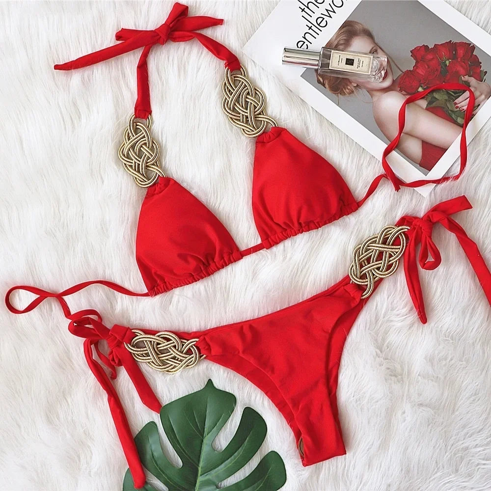 Gold Knot Bikini Set