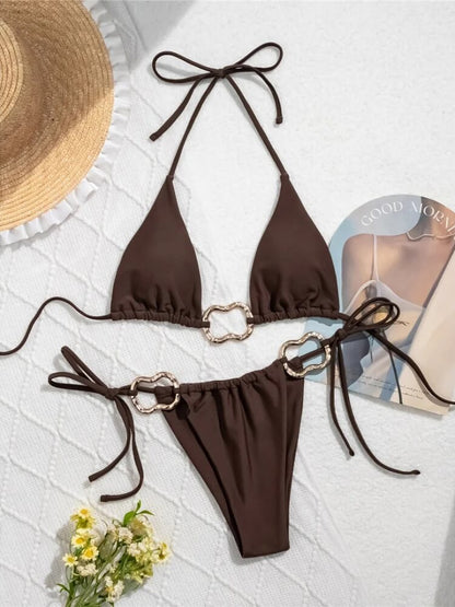Gold O-Ring Bikini Set