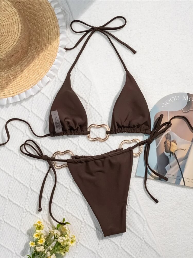 Gold O-Ring Bikini Set